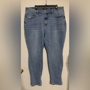 Judy Blue Light Blue Relaxed Jeans with optional Aztec cuff